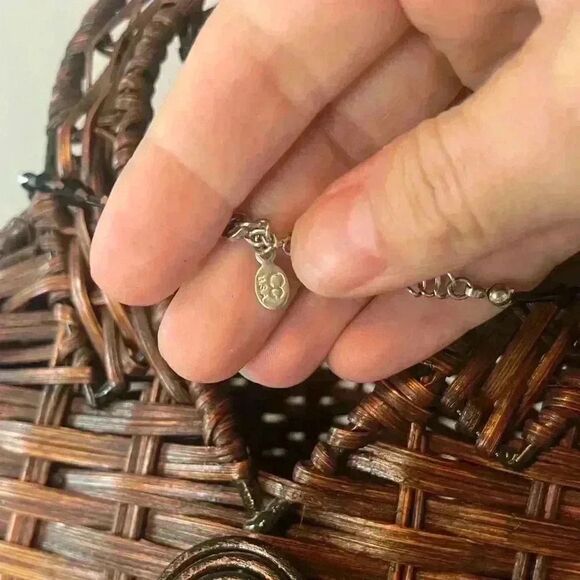 Victorian style black faceted lariat necklace CC USA witch fairy goth whimsical - Picture 4 of 4